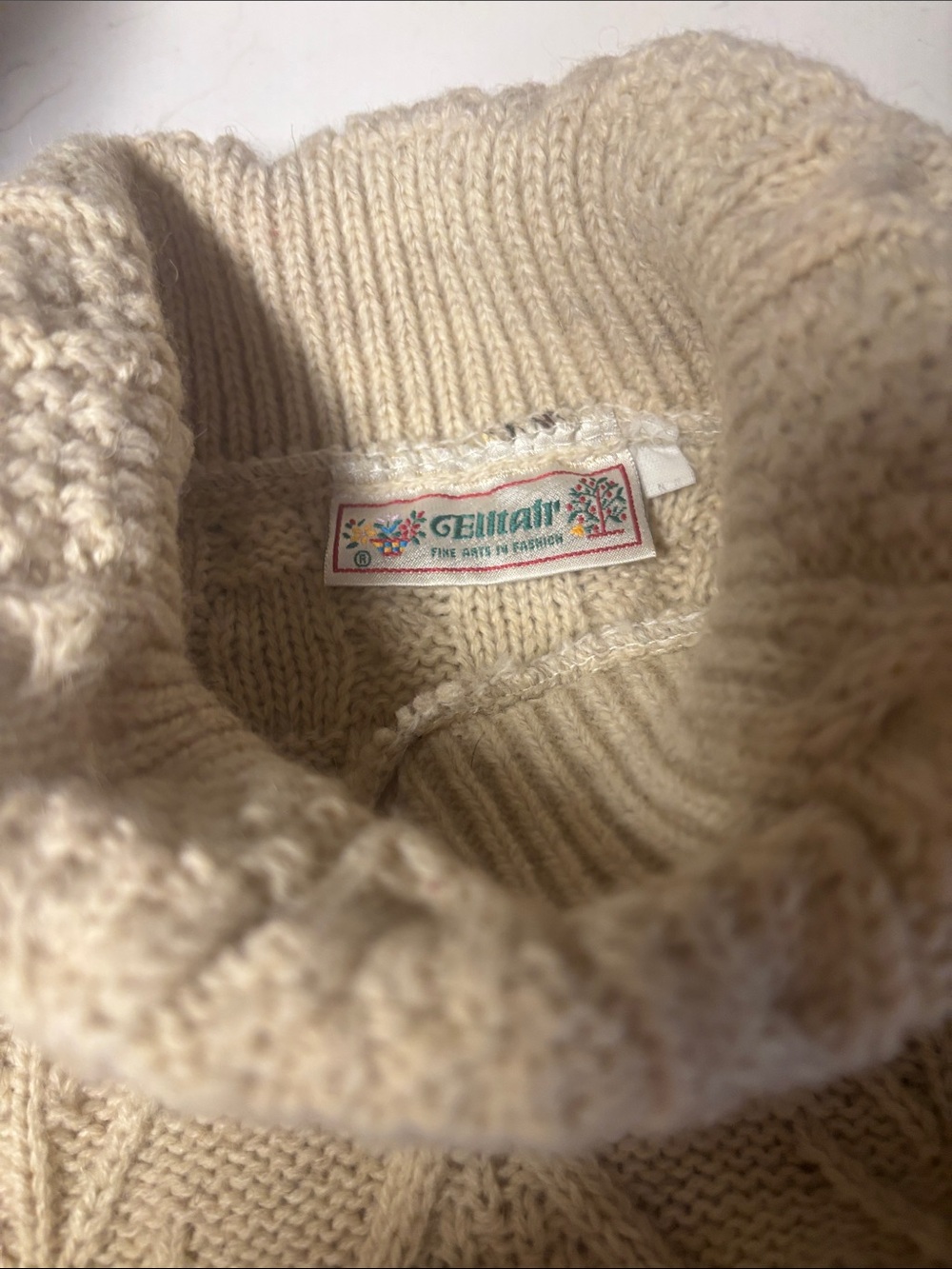 Cream Cable Knit Turtleneck Sweater